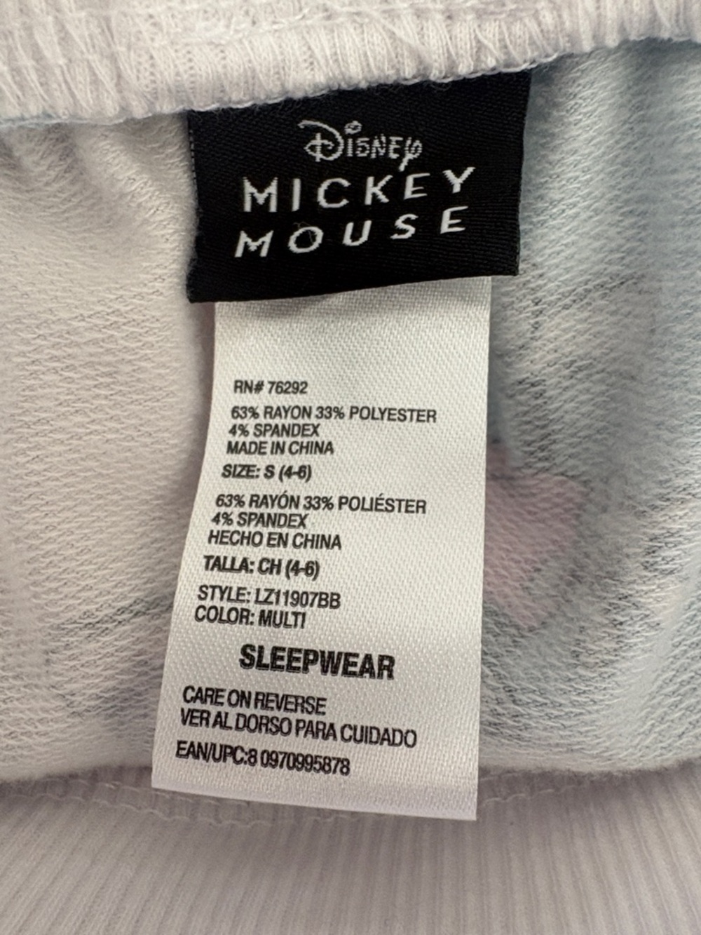 /Disney Pastel Tie-Dye Mickey Mouse Pajama Pants in Pink, Blue,Yellow Sz S 4/6 - Picture 5 of 7
